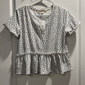 Wallflower White and Blue Floral Blouse